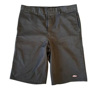 Genuine Dickies Mens Black Flat Front Work Shorts GR628BK Size 34 Utility Twill